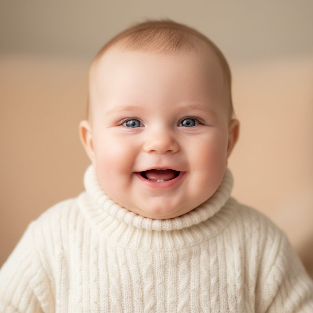 Generated baby in a cream outfit